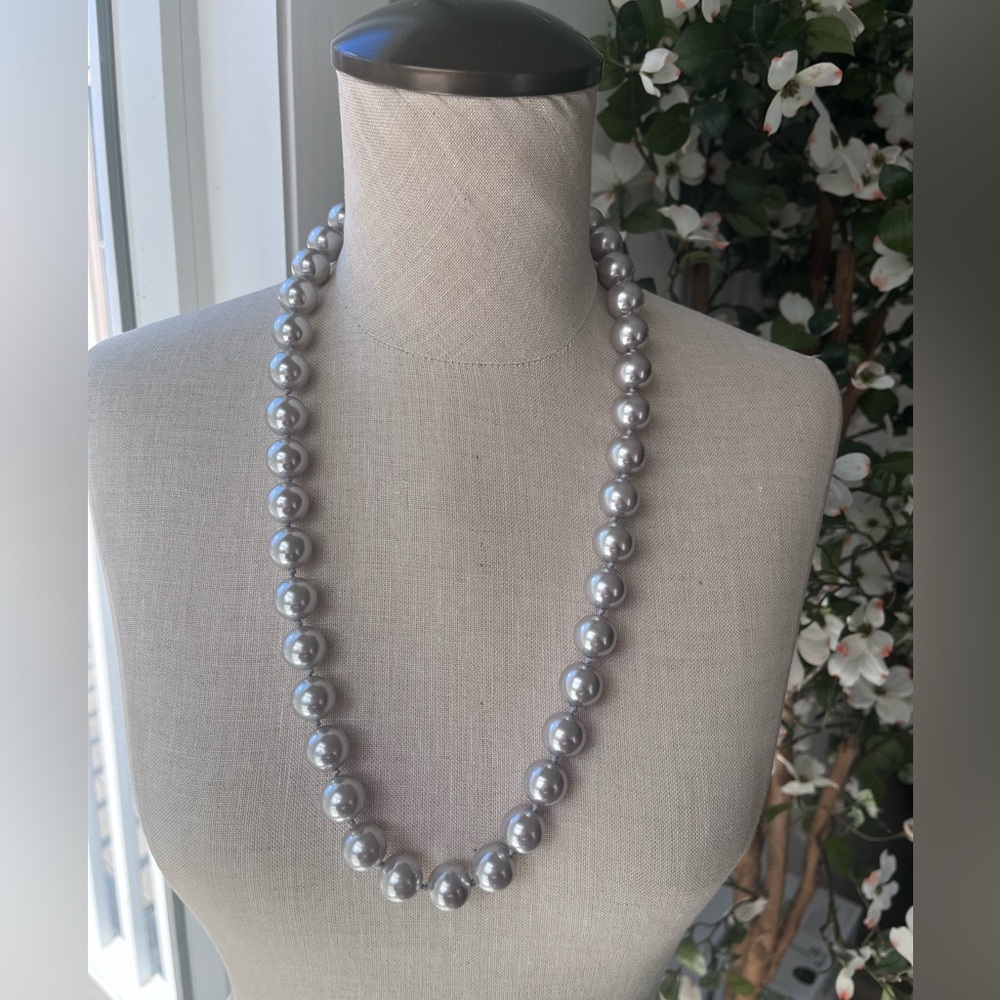 Vintage Monet Faux Pearl Necklace, Approx 28”
